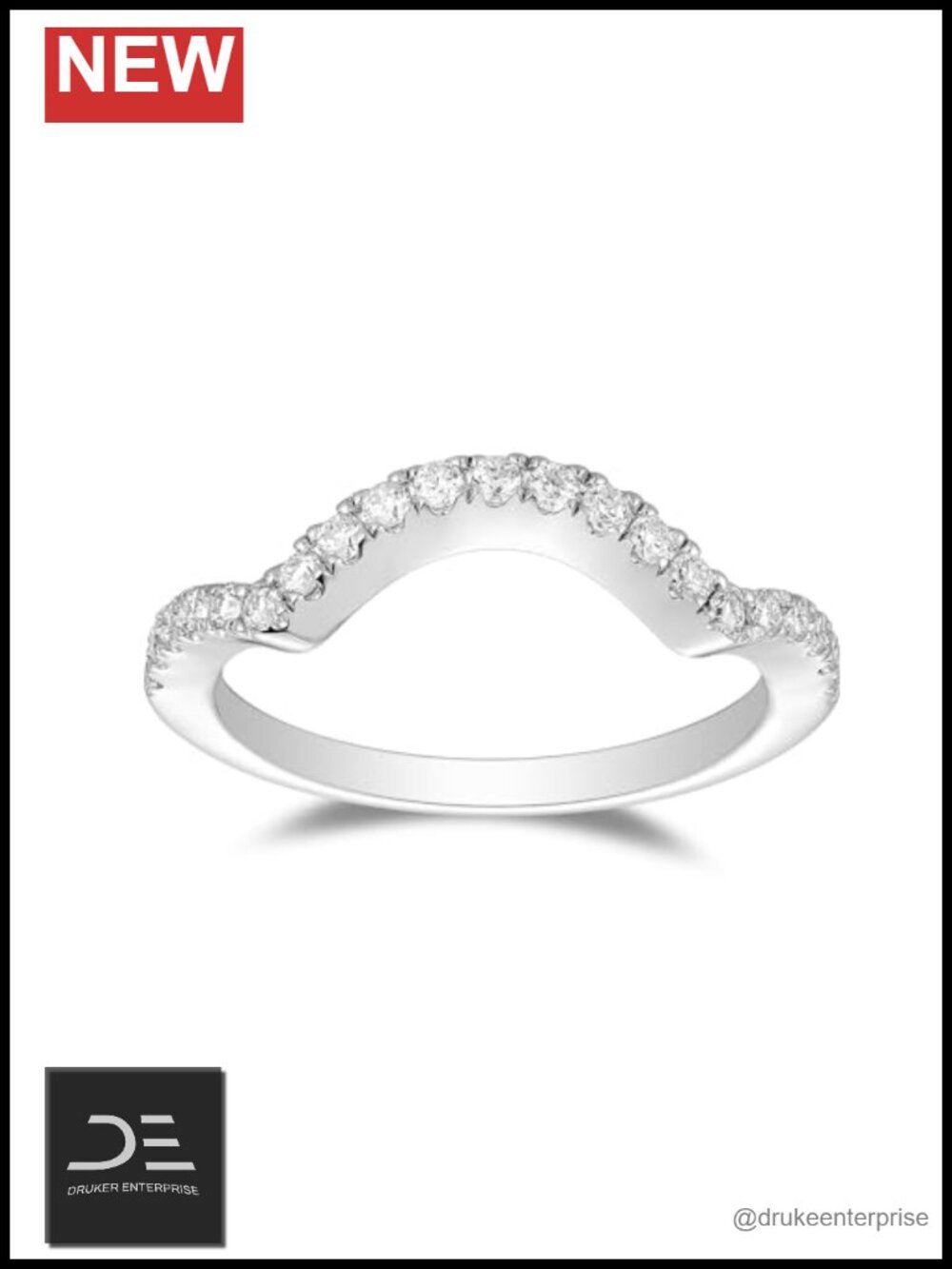 0.31ct Moissanite Wedding Band Half Eternity Ring White Gold Plated Sterling